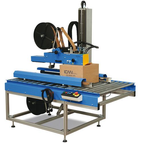 Mehrklappen--Kartonverschließer - CG 25 - ICMI Srl - mit Klebeband / halbautomatisch / Nassklebeband