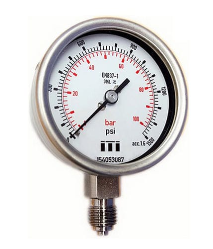 Manometer mit Zifferblatt-Anzeige - RCh / RChG 63-3 - Instruments to Industry - Edelstahl / Aluminium / Rohrfeder