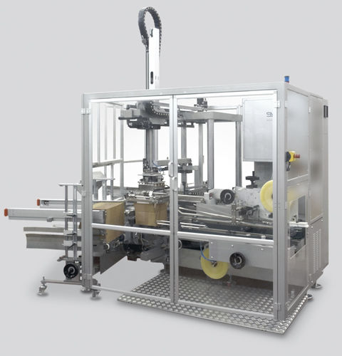 Vertikaler Kartonpacker - SMV series - CAM - automatisch / für Flaschen / für Schachteln