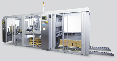 Horizontaler Kartonpacker Palettierer - SPZ - CAM - automatisch / für Kosmetik / für Karton