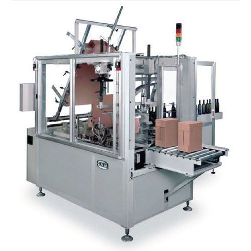 Kartonpacker zur Rundumetikettierung - W30 - CAM - automatisch / PLC-gesteuert / für Flaschen