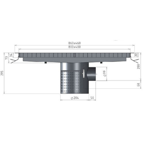 Bodenstehender Bodenablauf - AV 8040 SL - ACINOX - Edelstahl / mit rundem Tank