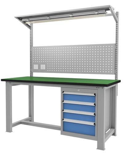 Stahl-Werkbank - FZ-1038 - ChengDu SanJi Technology Co.,LTD - Multi-Schubladen / mit Fächern / mit Lochwand