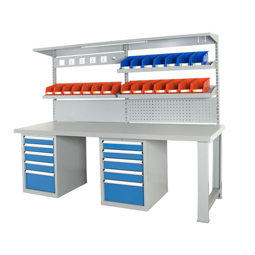 Stahl-Werkbank - FZ-1030 - ChengDu SanJi Technology Co.,LTD - Multi-Schubladen / mit Lochwand / zerlegbar