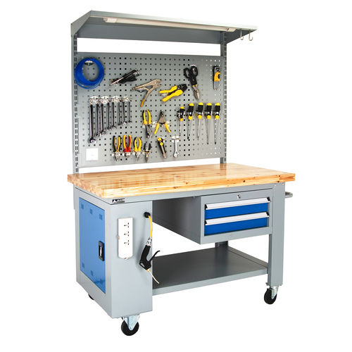 Stahl-Werkbank - FCY-1035 - ChengDu SanJi Technology Co.,LTD - mit Schublade / mobil / mit Tür