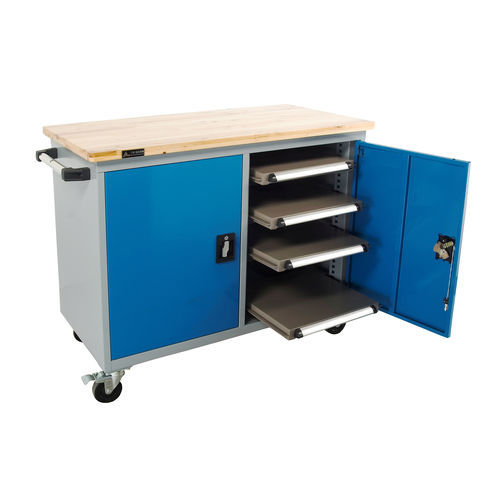 Stahl-Werkbank - FCY-2008 - ChengDu SanJi Technology Co.,LTD - mit Tür / mobil