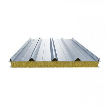 Steinwollekern-Sandwichplatte - Shandong Wiskind Steel Building Stock Co., Ltd. - mit Stahldeckblech / für Abdeckung / wasserdicht