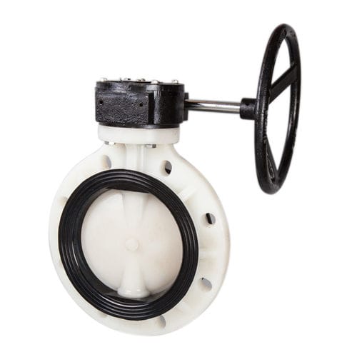 Absperrklappe - Ningbo Baodi Plastic Valve Co., Ltd. - mit Handrad / Steuerung / für Chemikalien