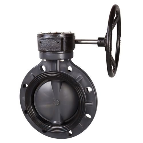 Absperrklappe - Ningbo Baodi Plastic Valve Co., Ltd. - mit Handrad / Steuerung / für Chemikalien