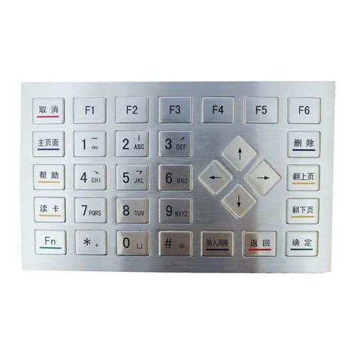 Nummernblock / 32 Tasten - MKA-33N-V01 - MATE TECHNOLOGY SHENZHEN LIMITED - einbaufähig / Edelstahl