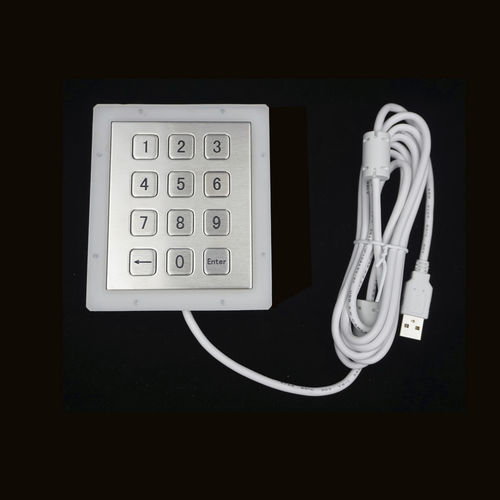 Nummernblock / 12 Tasten - MKA-12N-V1 - MATE TECHNOLOGY SHENZHEN LIMITED - einbaufähig / gebürsteter Edelstahl / USB