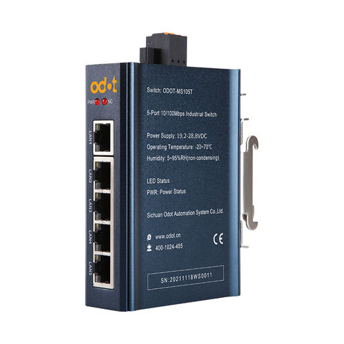 Unmanaged-Umschalter/Stromrichter - ODOT-MS105T - ODOT Automation - Ethernet / für DIN-Schiene / Industrie