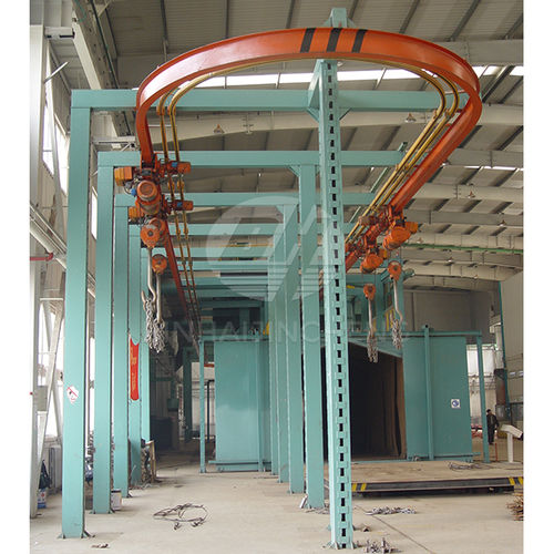 Hängebahn-Strahlanlage - Q38/48 - Qingdao Binhai Jincheng Foundry Machinery Co., Ltd. - für Walzen / für Felgen / für Federn