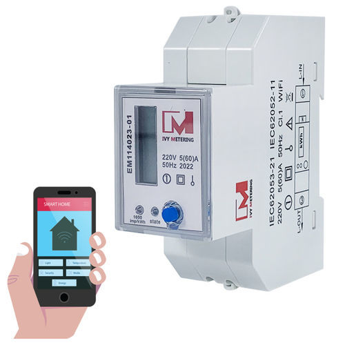 Einphasiger elektrischer Energiezähler - EM114023-01 - IVY METERING - für DIN-Schiene / mit LCD-Display / 50 Hz