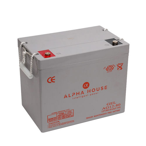 Rechteckige Batterie - AG12-80 AGM+GEL - Alpha House Ltd - 12 V / UL / CE