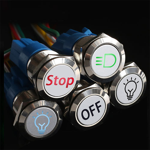 Wasserdichter Drucktaster - Shenzhen Yikia - IP66 / beleuchtet / mit grüner LED