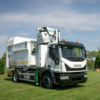 Toplader-Müllwagen - 2AS - Ecologia Soluzione Ambiente - mit Kran