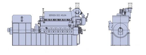 Dieselmotor - Bergen B32:40 - Rolls Royce - 6-Zylinder