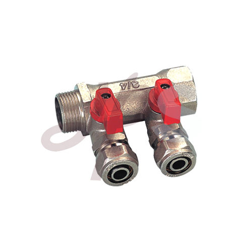 2-Wege-Verteilerblock - HM01 - Ningbo Yinzhou Plumbing Hardware Co., Ltd. - Messing / für Heizzwecke