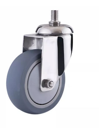 Lenkrolle - 310TS-100032P-52S - Taizhou Wanda Casters & Hardware Mfg. Co., Ltd. - Gewindeschaft / Gummi / Edelstahl