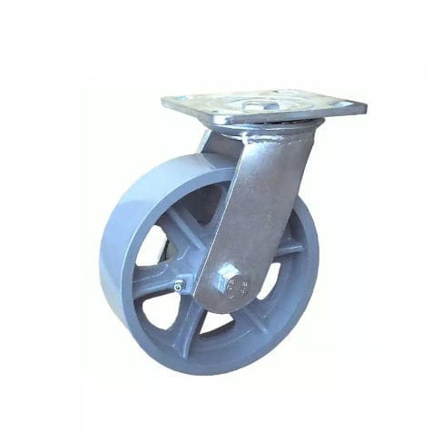 Lenkrolle - 600PS-150050R-01 - Taizhou Wanda Casters & Hardware Mfg. Co., Ltd. - mit Grundplatte / Stahl / Gusseisen