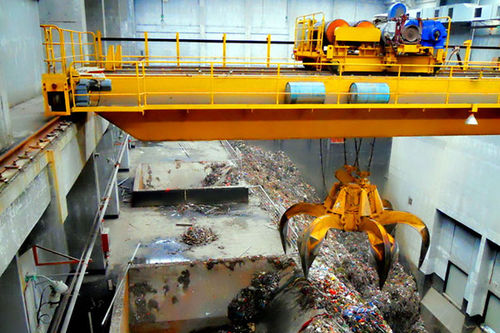 Zweiträger-Brückenkran - QZ  - Henan Kuangshan Crane Co., Ltd. - Schalengreifer / für Intensiveinsatz / für Werkstatt