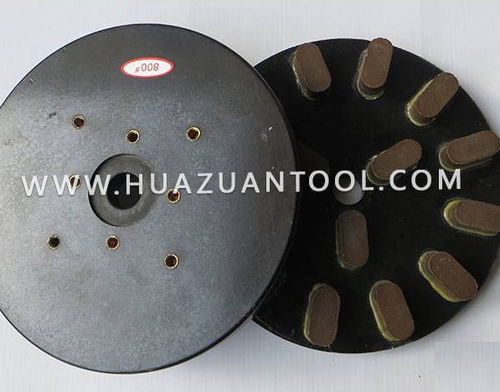 Oberflächenbehandlungs-Schleifteller - Fujian Quanzhou Huazuan Diamond Tools Co., Ltd. - zylinderförmig / Diamant Harzbindemittel / für Beton