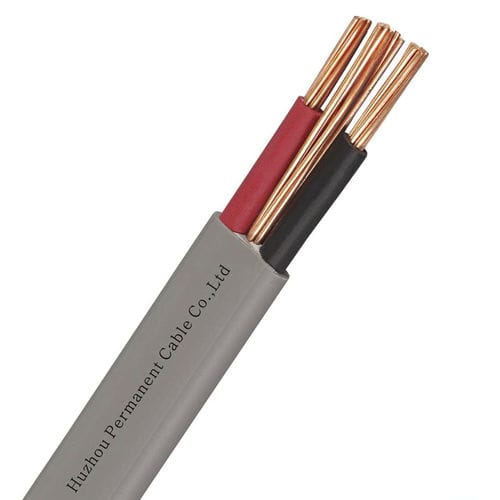Flach-Stromkabel - BVVB+E - Huzhou Permanent Cable Co., Ltd. - Versorgung / mehrstrangig / paarig