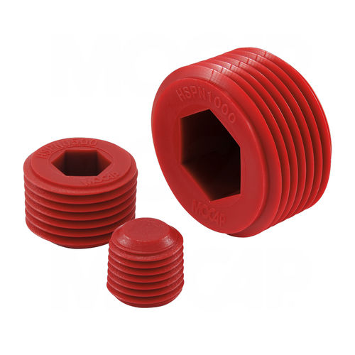 Runder Stopfen - HSPN series - MOCAP LTD - Sechskant / Gewinde / PP