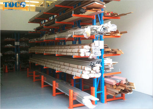 Kragarmregal - NANJING TOCO WAREHOUSE EQUIPMENT CO., LTD. - einseitig / doppelseitig / Langgut