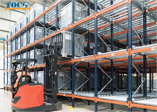 Regal mit Schwerkraftverlagerung - IGF01 - NANJING TOCO WAREHOUSE EQUIPMENT CO., LTD. - dynamisch / kompakt / Paletten