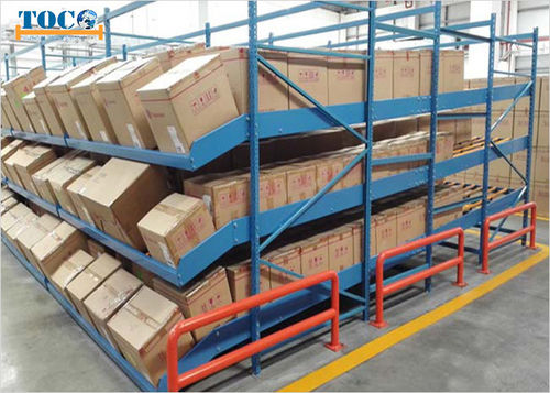 Regal mit Schwerkraftverlagerung - NANJING TOCO WAREHOUSE EQUIPMENT CO., LTD. - Warenlager / für Schachteln / mit großer Reichweite