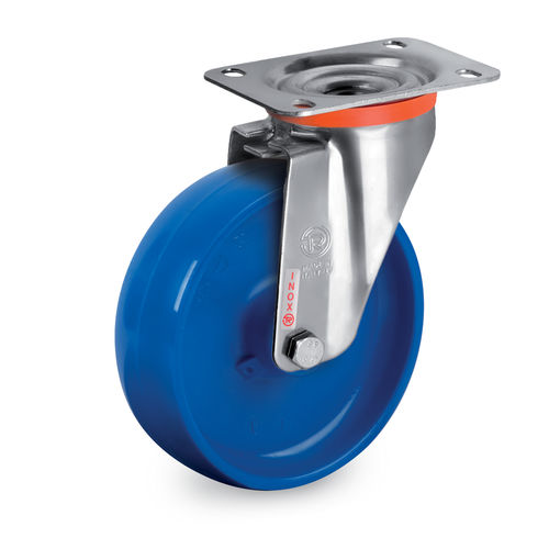 Lenkrolle - 68BLU series - Tellure Rôta - mit Grundplatte / für Materialumschlag / Metall