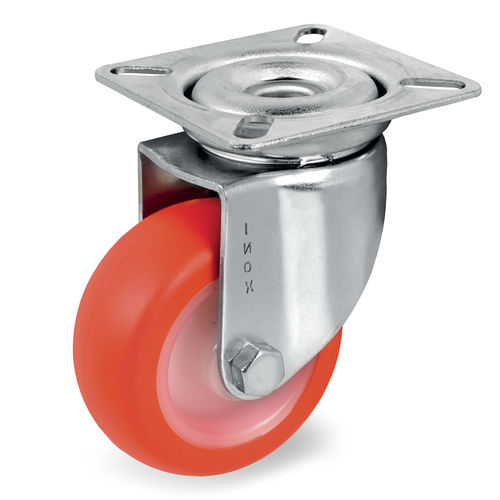 Lenkrolle - 36 series - Tellure Rôta - mit Grundplatte / doppelt / thermoplastisch