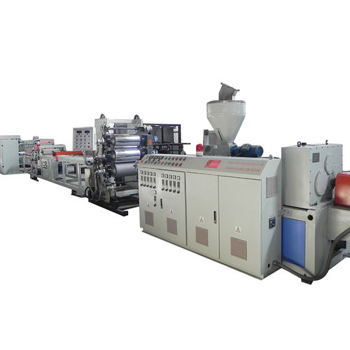 Extrusionsanlage für Platten - Qingdao Weier Plastic Machinery Co., Ltd. - Band / für Thermoplaste / für PVC