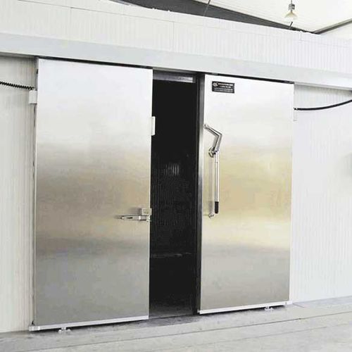 Tor für Kühlraum - YUOU (LUOYANG) DOORS AND WINDOWS TECHNOLOGY CO., LTD. - Schiebe / Edelstahl / galvanisiertem Stahl