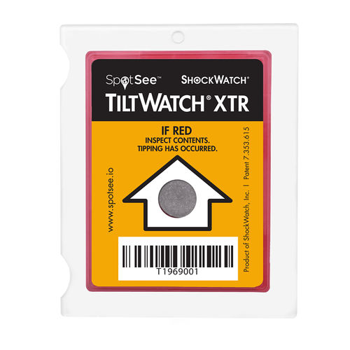 Neigungsanzeiger - TiltWatch® XTR  - SpotSee - Etiketten / montagefreundlich / nicht umkehrbar