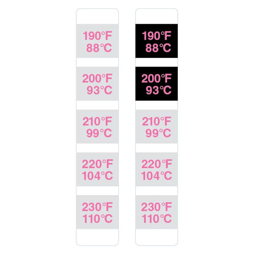 Wärmeempfindliches Etikett - THERMOSTRIP DC  - SpotSee - selbstklebend / für Textilien / Trocknung