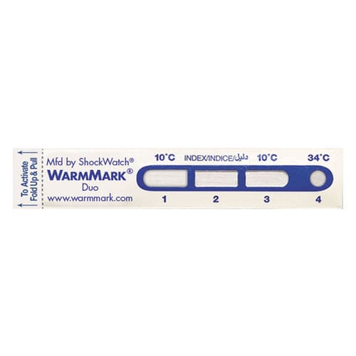 Etikett mit Zeit-Temperatur-Kontrolle - WarmMark Duo - SpotSee - für Versand / selbstklebend / für Pharmaprodukte