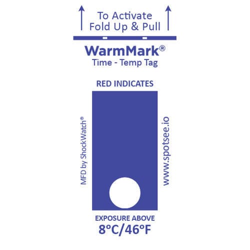 Etikett mit Zeit-Temperatur-Kontrolle - WarmMark - SpotSee - für Versand / selbstklebend / für Chemikalien