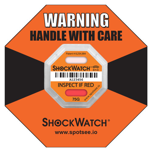 Etikett für Stoßdetektion und Kippvorgang - ShockWatch® - SpotSee - RFID / UHF / für die Luftfahrt