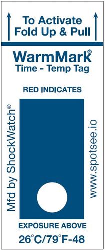 Etikett für Versand - WarmMark - SpotSee - selbstklebend / für Chemikalien / für Pharmaprodukte