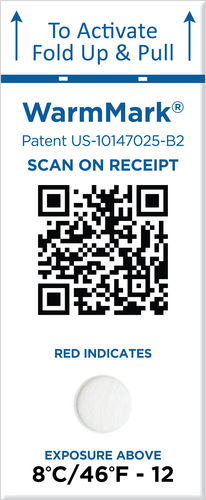 Sicherheitsetikett - WarmMark QR - SpotSee - für Versand / selbstklebend / für Chemikalien