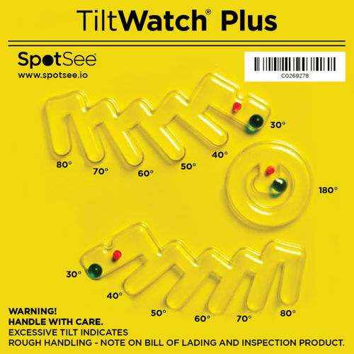 Neigungsanzeiger - TiltWatch® Plus  - SpotSee - Etiketten / montagefreundlich / nicht umkehrbar