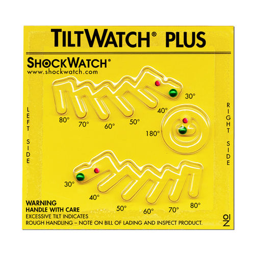 Neigungsanzeiger - TiltWatch® Plus  - SpotSee - Etiketten / montagefreundlich / nicht umkehrbar