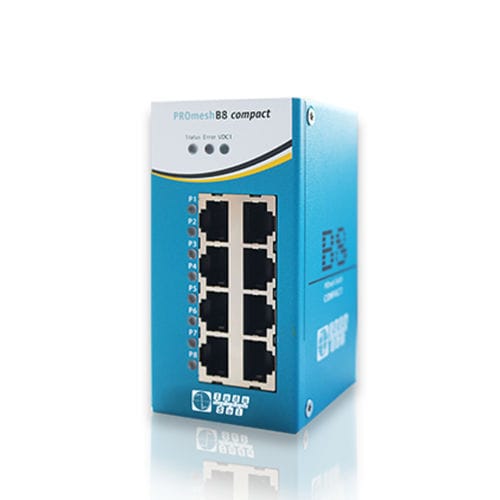 Kompakter Ethernet-Switch - PROmesh B8 compact - Indu-Sol GmbH - managed / 8 Ports / für DIN-Schiene