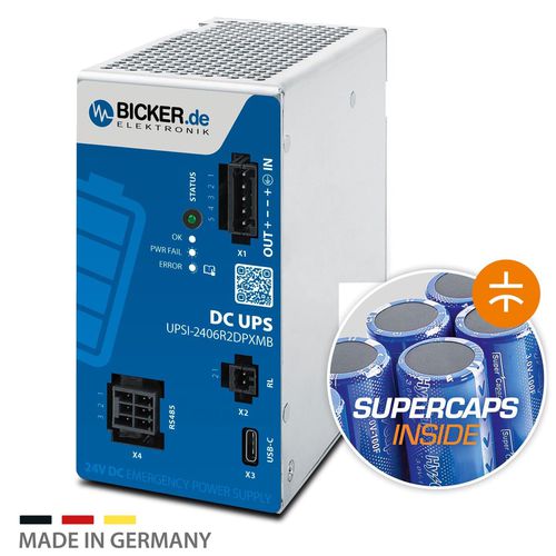DC-USV - UPSI-2406R2DP2MB - Bicker Elektronik GmbH - 24 V / mit Superkondensator / kompakt