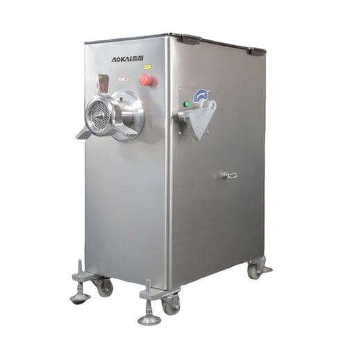 Fleisch-Industriewolf - AKJ-B32 - Foshan Aokai machinery Technology Co.,Ltd - für Frischfleisch / auf Rollen / 380V dreiphasig