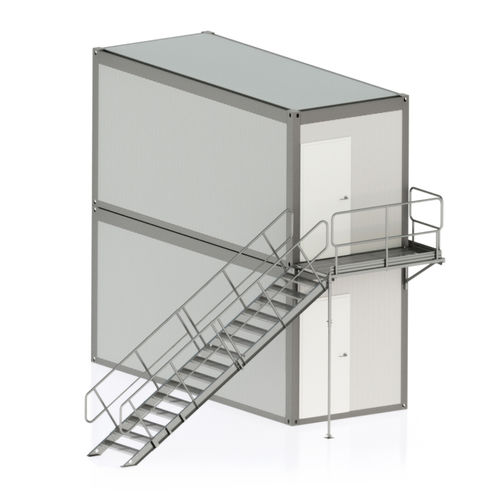 Gerade Treppe - TLC - für Außenbereich / Aluminium / Stahl