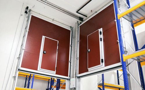 Vertikalschiebe-Tor - Kavidoors - Edelstahl / anodisiertes Aluminium / für den Innenbereich